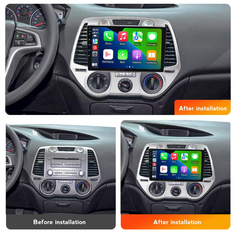MEKEDE 2 DIN Wireless Carplay Autoradio für Hyundai i20 2008 - 2012 mit IPS Bildschirm, GPS und Bluetooth in Schwarz - Bild 2