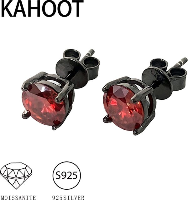KAHOOT Ohrringe 925 Silber, Rote Moissanit, Unisex - Bild 1