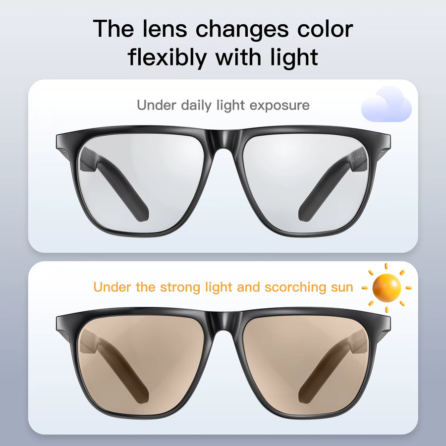 SIMSONLAB Smart Sonnenbrille mit UV-Schutz und Bluetooth Kopfhörer, AI Sprachsteuerung und Gestensteuerung, Schwarz - Bild 2