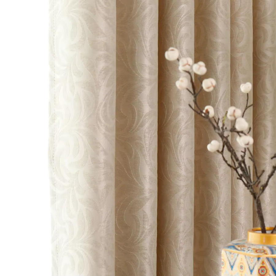 LEEJOOM Jacquard Vorhang mit Streifenmuster in Gold und Braun, Luxus Fensterdekoration für Wohnzimmer und Schlafzimmer, Breite: 100 cm, Höhe: 130 cm - Bild 3