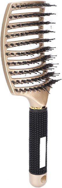 Koogeelife Gebogene Entwirrbürste, Nylon, Gold Black - Bild 1