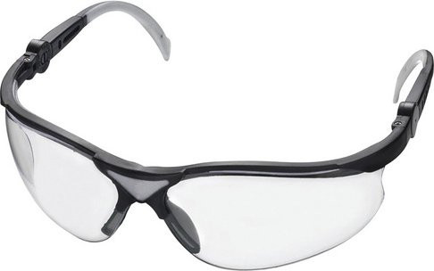 Connex Schutzbrille aus Kunststoff in Grau-Schwarz mit klaren Gläsern nach EN 166 - Bild 1