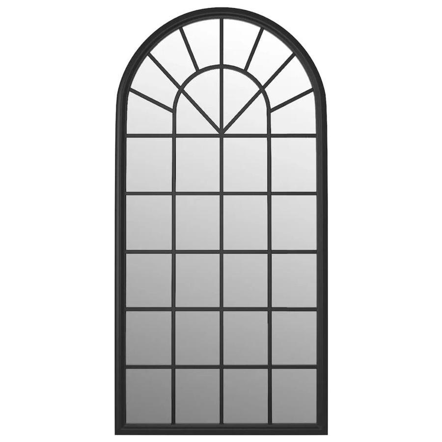 vidaXL Wandspiegel aus Eisen und Glas in Schwarz, Rechteckig, B: 90 cm, H: 45 cm - Bild 2