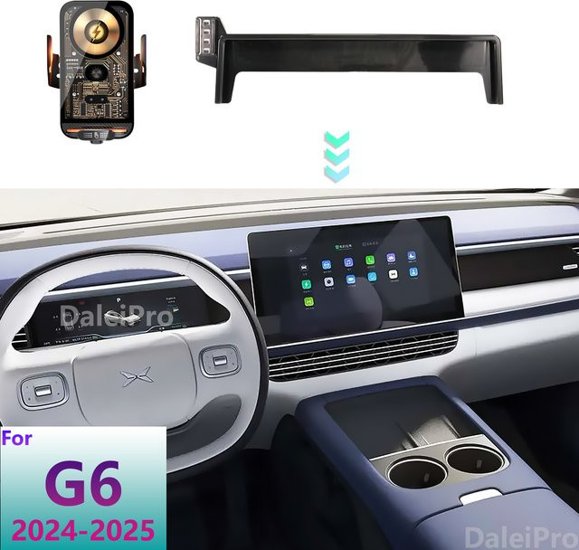 Magnetische MagSafe Ladestation und Smartphone-Halterung für Xpeng G6 (Modelle 2023-2025) in Schwarz - Bild 1