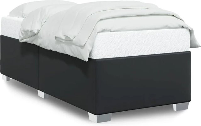 vidaXL Bettgestell gepolstert in Schwarz aus Kunstleder, B/T/H: 90 x 190 cm - Bild 1