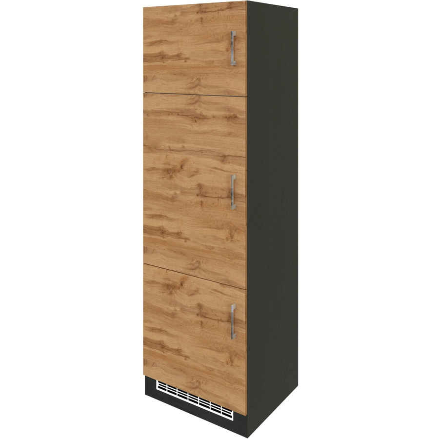 Held Möbel Küchen-Kühlschrank Nische Sorrento Wotan Eiche-Grafit B/T/H: 60 x 60 x 200 cm - Bild 2