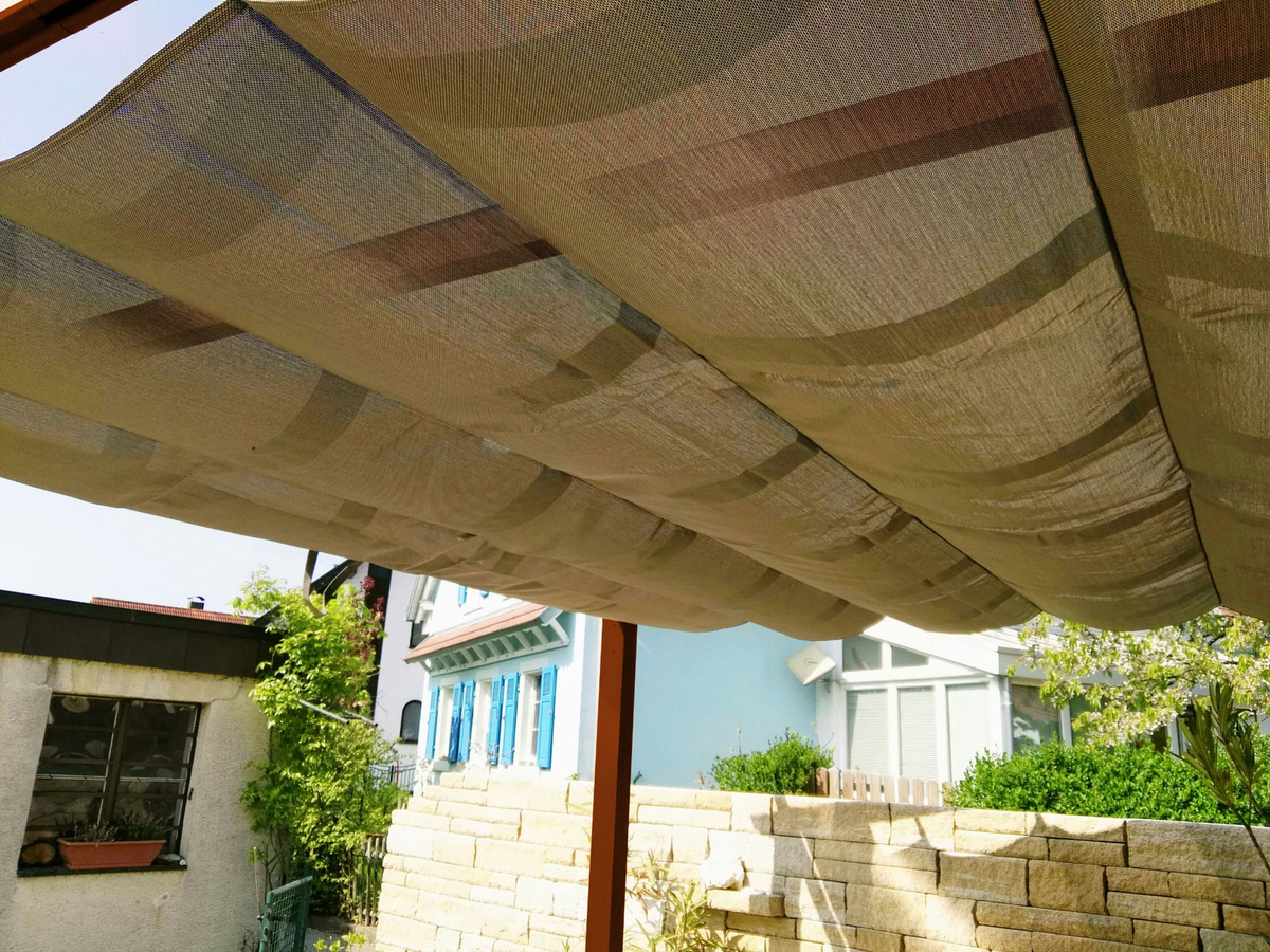Paragon Outdoor Aluminium Pergola Florenz Pavillon mit ausziehbarem Sonnensegel in Holzoptik Cocoa, B: 505 cm, T: 350 cm, H: 236 cm - Bild 5