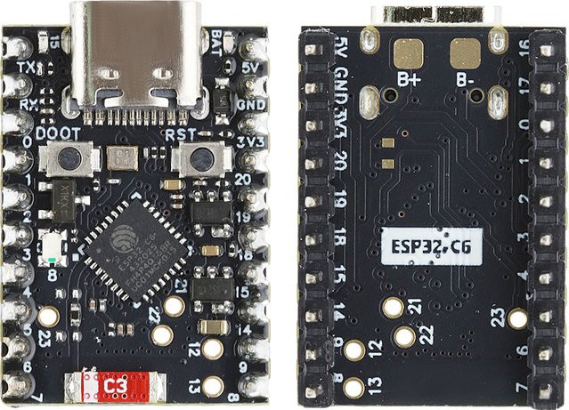 Espressif MINI ESP32-C6 Entwicklungsboard mit Wifi6, Bluetooth und 4 MB Flash, RISC-V 32-Bit, Schwarz - Bild 1