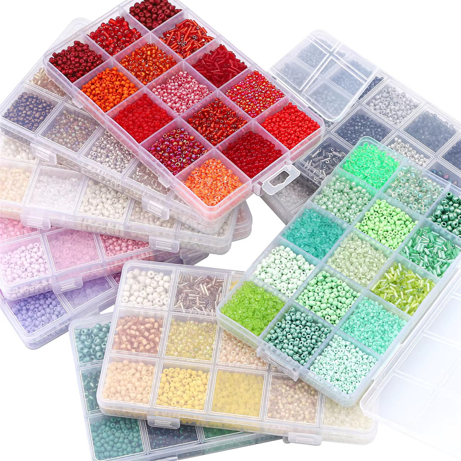 Glasperlen Rohrperlen gemischt, 150g - Bild 3