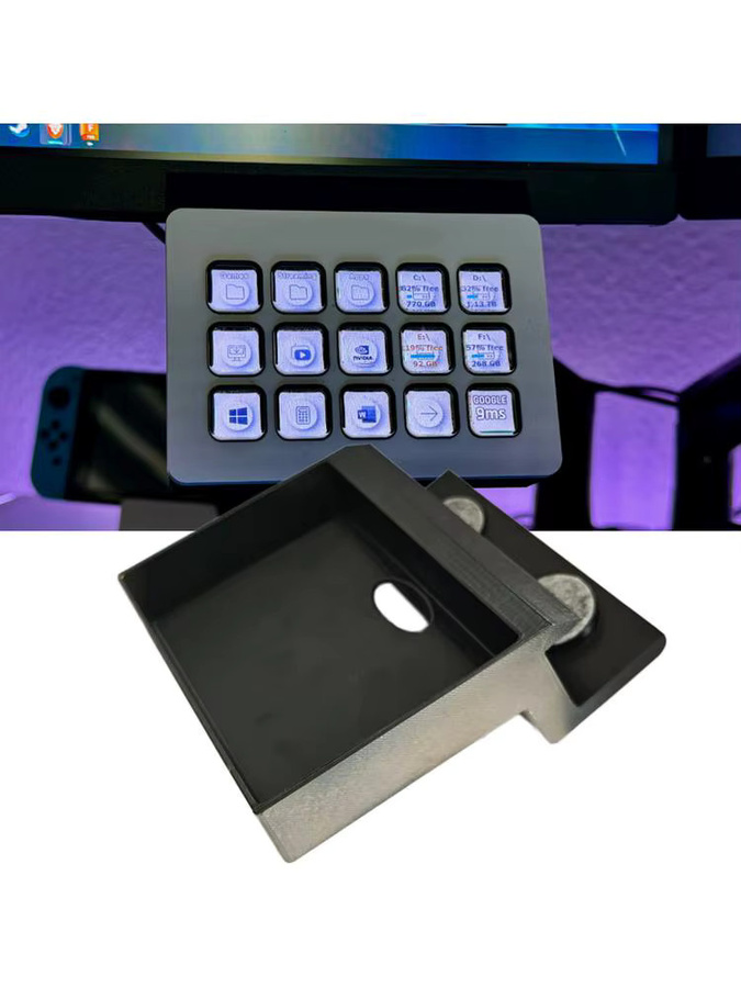 Elgato Stream Deck MK2 Halterung in Schwarz: Platzsparender Klemmständer für die Montage unter dem Monitor - Bild 4