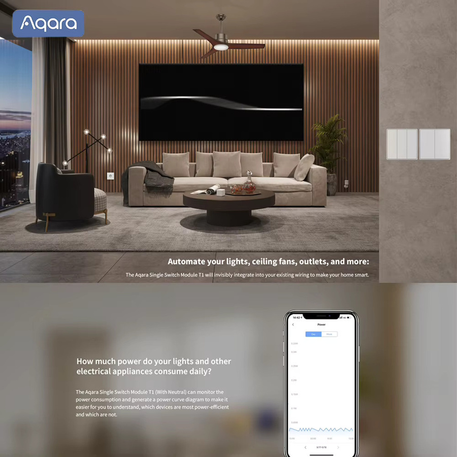 Aqara Single Channel Relay Controller T1 Schaltmodul Zigbee 3.0 in Weiß für Smart Home mit Homekit Unterstützung - Bild 2