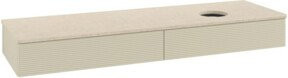 V&B Waschtischunterschrank Antao mit Frontstruktur und Beleuchtung in Botti Silbergrau Lack, B/T: 160 x 50 cm - Bild 1
