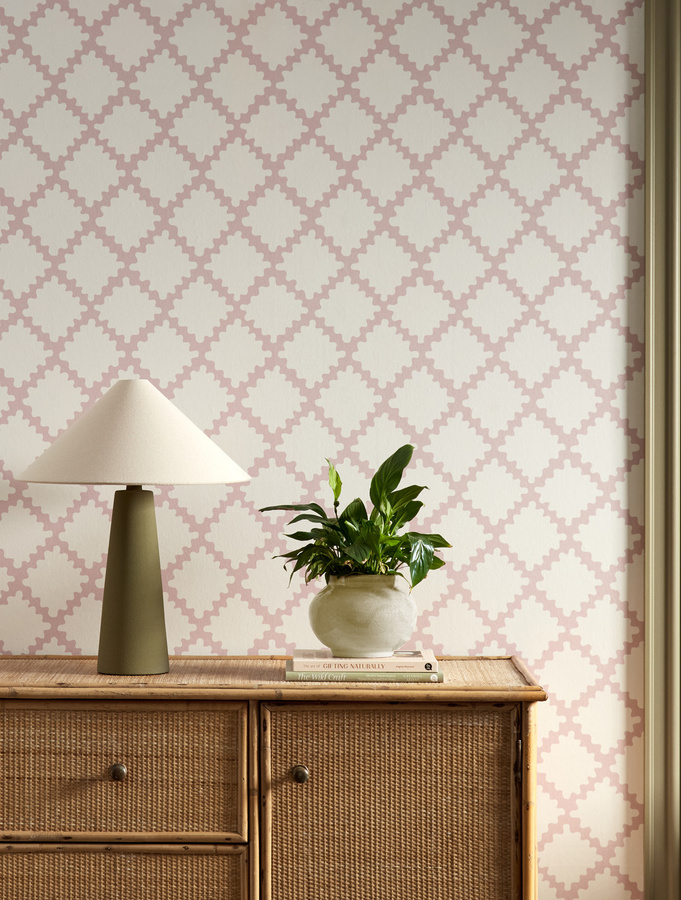 Scion Tapete Swithland in Dusk Pink mit abstraktem Vintage-Muster aus Vlies - Bild 1