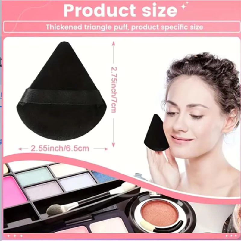 Make-up Puder Schwamm, 2 Stück, Dreieck, Samt - Bild 4