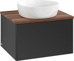 V&B Waschtischunterschrank Antao ohne Frontstruktur in Weiß und Blau, B/T/H: 60 x 36 x 50 cm - Bild 1