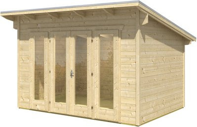 Skan Holz Gartenhaus Ostende in Natur und Beige inklusive Fußboden B/H/T: 440 x 264 x 380 cm - Bild 3