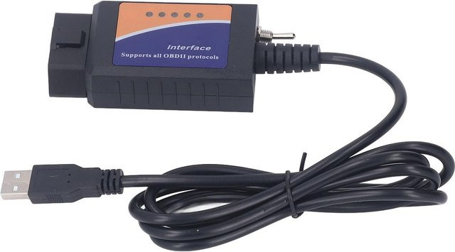 KaiSai Auto-Diagnosewerkzeug ELM327 PIC18F25K80 mit CD-Unterstützung für alle OBD2-Protokolle, Grau/Schwarz - Bild 1