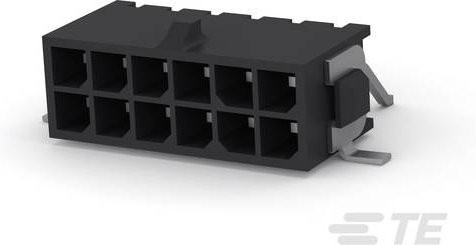 TE Connectivity Micro-MATE-N-LOK Leiterplattensteckverbinder, Polzahl: 12, Rastermaß: 3mm, Farbe: Schwarz, 4-794627-2 - Bild 1
