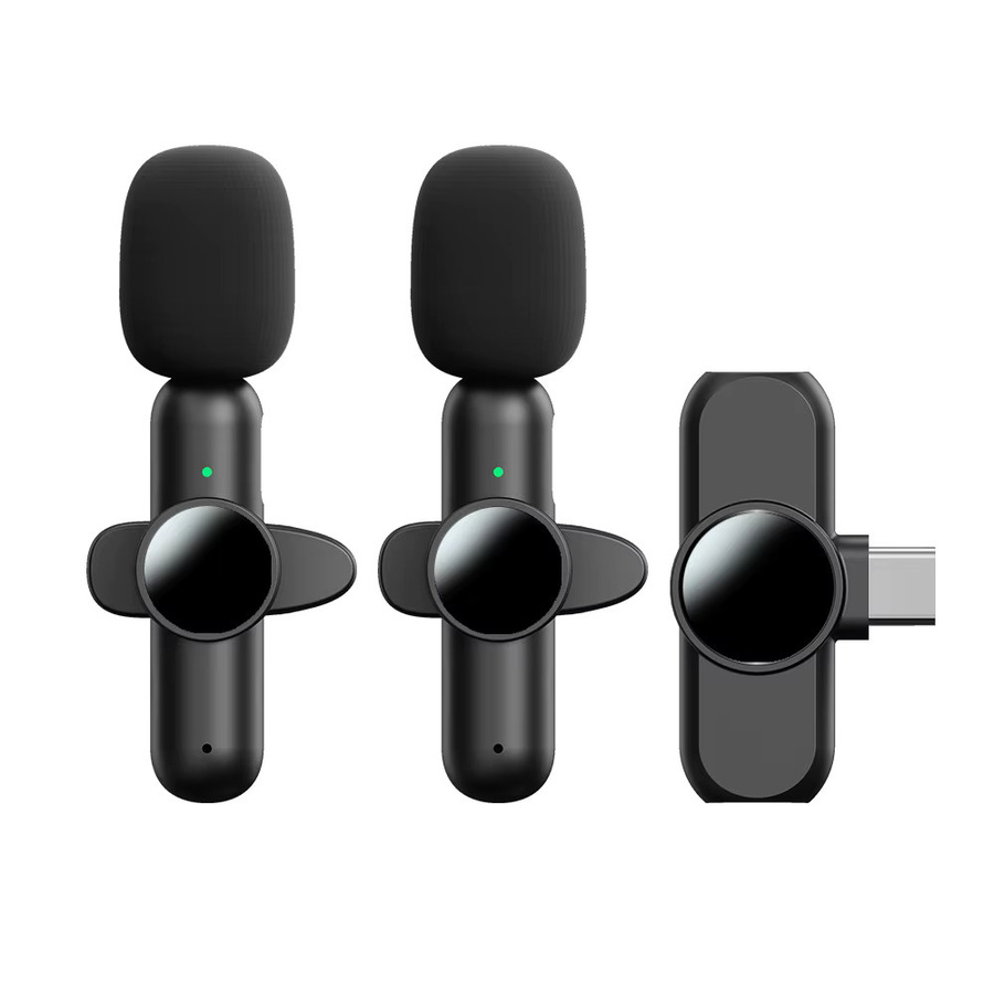 Basix Mini Lavalier Mikrofon Tragbares Drahtloses Bluetooth Mikrofon für iPhone und Android in Schwarz - Bild 4