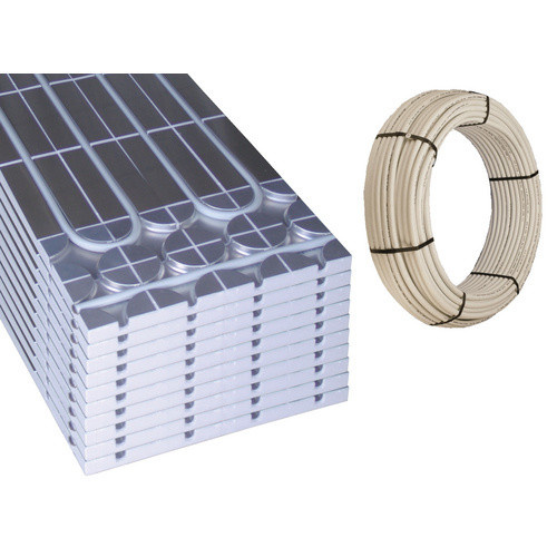 HoWaTech DRY Fußbodenheizung aus PE-RT und Aluminium, Farbe: Silber, B/L: 50 x 100 cm, Heizleistung (max.): 40 W/m² - Bild 2