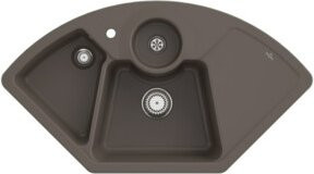 Villeroy & Boch Eckspüle Solo in Timber mit Ablaufgarnitur und CeramicPlus Beschichtung in Braun - Bild 1