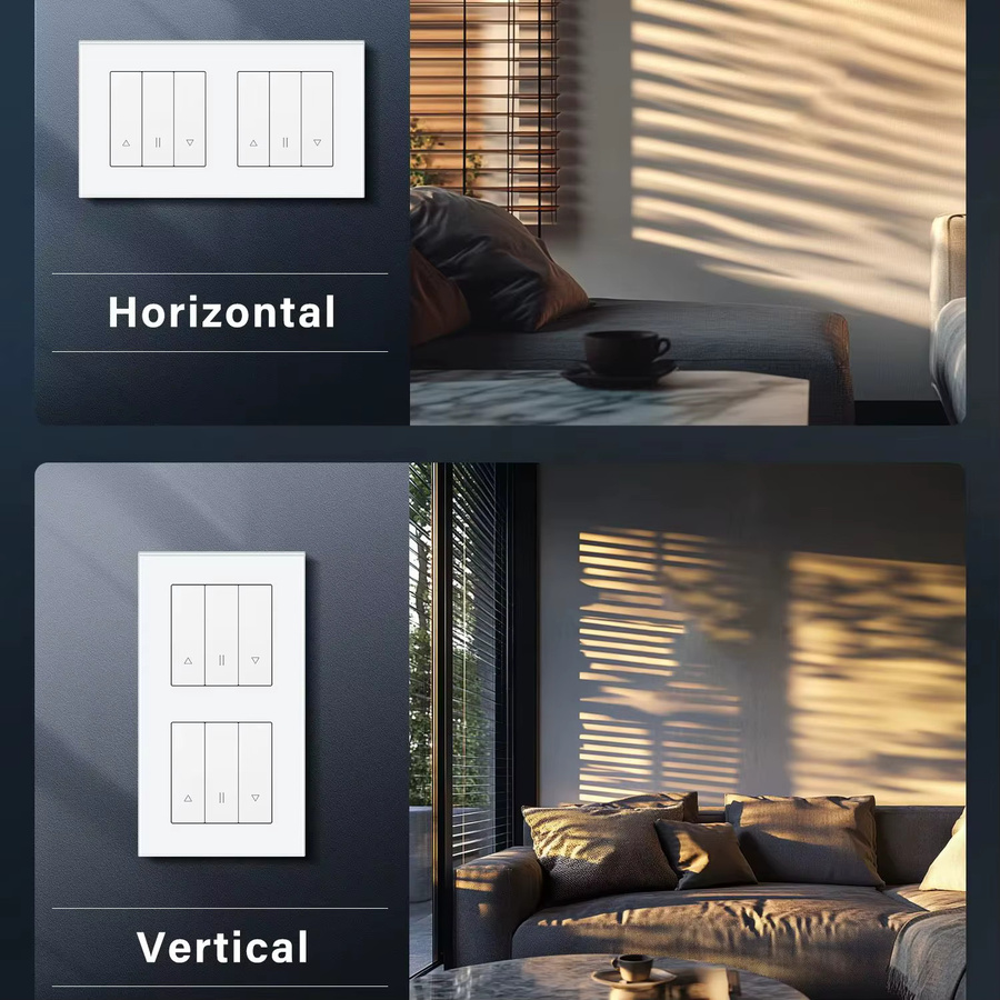 BSEED E-Serie Smart Blind WiFi Shutter Switch mit Glasrahmen für Tuya Google Home und Amazon Alexa in Weiß oder Schwarz - Bild 3