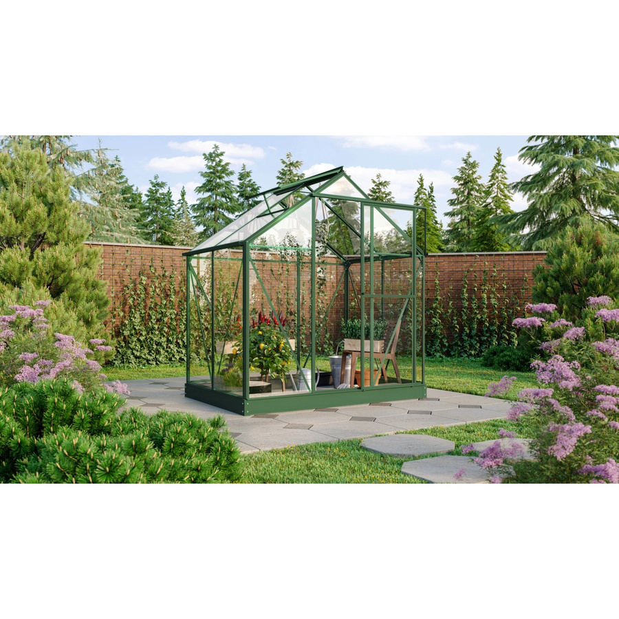 Vitavia Gewächshaus Triton 2500 in Smaragdgrün mit Sicherheitsglas, Aluminiumrahmen und Fundament - Bild 2
