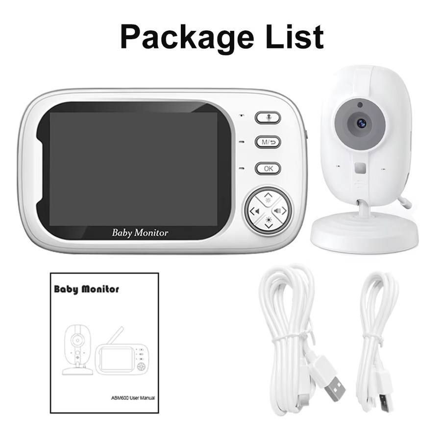 Cdycam Wireless Video Babyphone mit 3,5 Zoll Display, Nachtsicht, Temperaturüberwachung und 2-Wege-Audio in Weiß - Bild 2