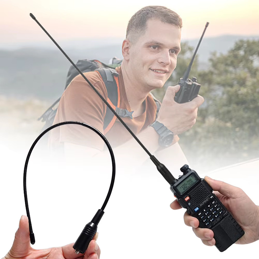 MOJOYCE NA-771 Hochleistungsantenne Dual-Breitband in Schwarz mit SMA-Buchse für Walkie-Talkie UHF 144/430MHz kompatibel mit Baofeng UV-5R BF-888S UV-82 - Bild 3