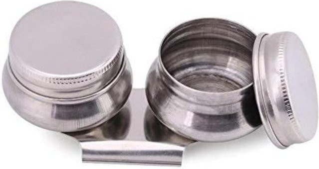Emenne Edelstahl Löffelpalette und Ölbehälter mit Schraubverschluss in Silber - Bild 1