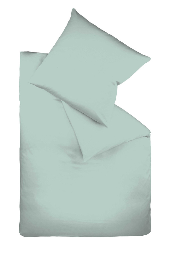 Fleuresse Mako-Satin Bettwäsche aus Baumwolle mit Reißverschluss, Blau und Grün, B/H: 135 x 200 cm - Bild 1