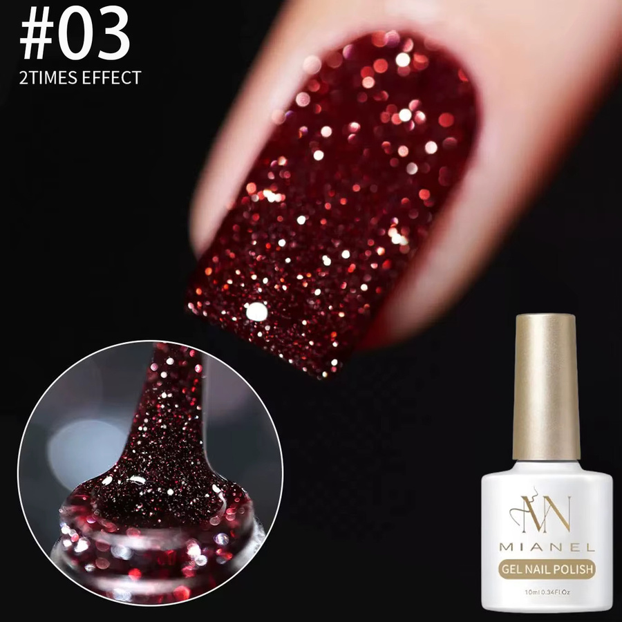 MIANEL NAIL Gel-Nagellack, Weinrot, Schimmernd, Unisex - Bild 3