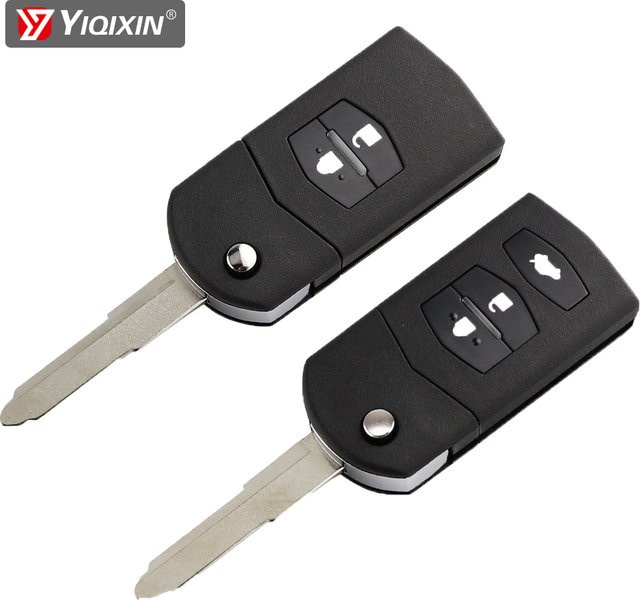 YIQIXIN Fernbedienung Auto Schlüssel Shell für Mazda 2 3 5 6 Serie M6 MX5 CX5 CX7 CX9 RX8 in Schwarz mit Uncut Klinge - Bild 1