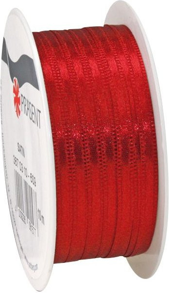 Satinband aus Polyester in Rot, Breite: 0,3 cm - Bild 1