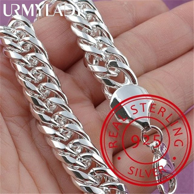 URMYLADY Armband, 925 Silber, quadratische Kette, Unisex - Bild 1