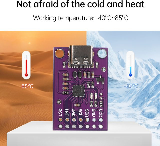 Aideepen CP2112 USB zu Smbus/I2C Kommunikationsmodul CCS811 Debugging Board mit USB-C Anschluss in Violett - Bild 1