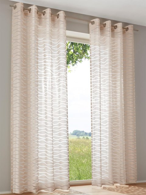 Dekostore Heine Home in Beige, halbtransparentes Stoffpanel aus Baumwolle und Polyester für Unisex-Anwendungen - Bild 1