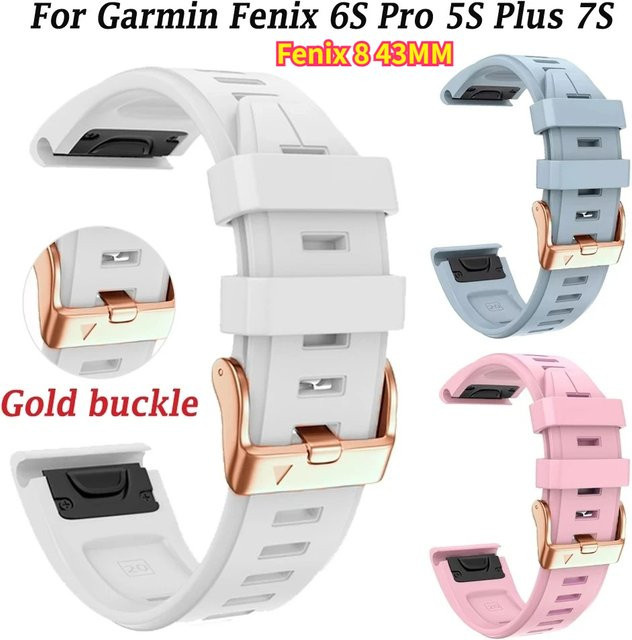 QCTOG Smartwatch-Armband Silikon, Roségold, 20 mm, Unisex - Bild 1