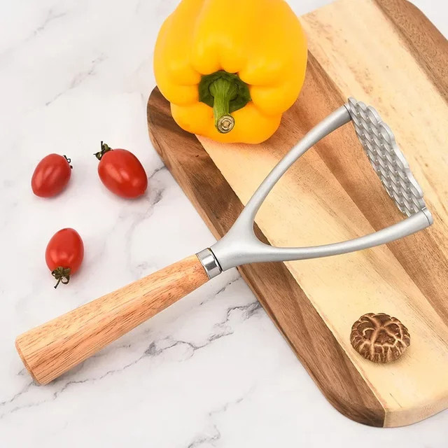 Multifunktionaler Kartoffelstampfer und Fleisch-Kartoffel-Druckwerkzeug in Weiß und Silber - Bild 1