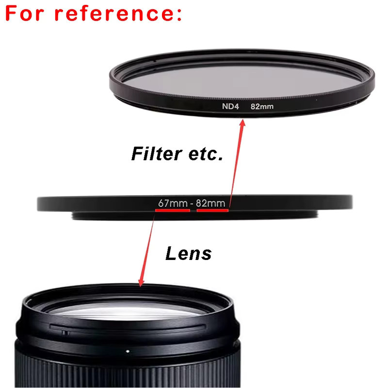 Kameraobjektiv Filteradapter Step-Up und Step-Down Ring in Schwarz für UV ND CPL Filter und Gegenlichtblenden - Bild 5