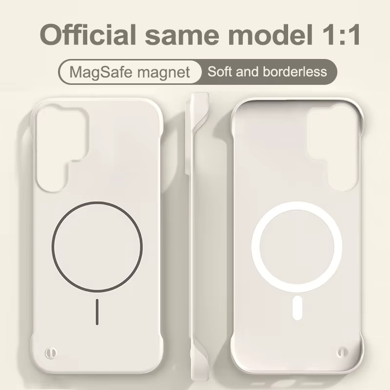 Rahmenlose magnetische PC-Schutzhülle für Samsung Galaxy S26 S25 S24 S23 S21 S20 S10 Note 20 A56 A16 A55 A35 A15 A54 A34 A24 A14 in Schwarz - Bild 2