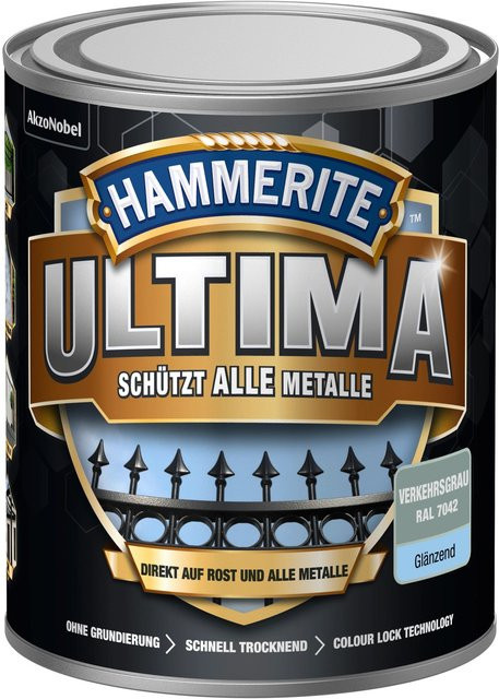 Hammerite Ultima Premium Metall-Schutzlack glänzend Verkehrsgrau 750 ml - Bild 1