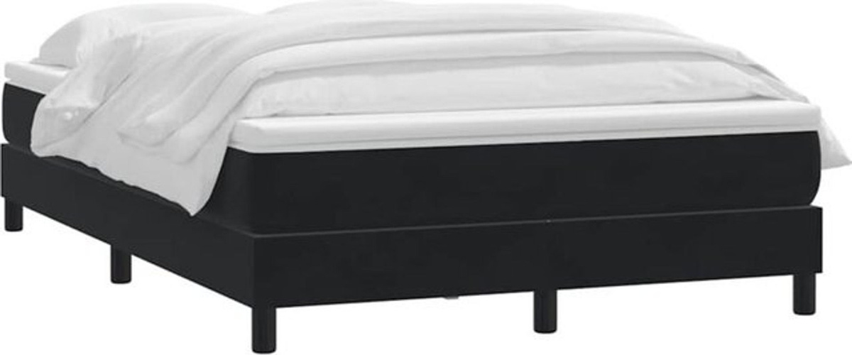 vidaxl Boxspringbett mit Matratze aus Samt in Schwarz B/T/H: 160 x 210 cm - Bild 1
