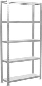 Schulte Lagertechnik Fachbodenregal MultiPlus250 Steckregal mit 5 Fachböden und Kreuzstrebe, Farbe: Lichtgrau, B/T/H: 1000 x 300 x 2000 mm - Bild 1