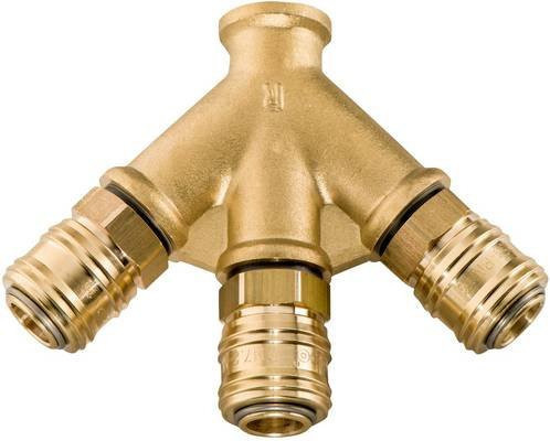 Metabo Druckluftverteiler Euro 3-leitig in Gold - Bild 1