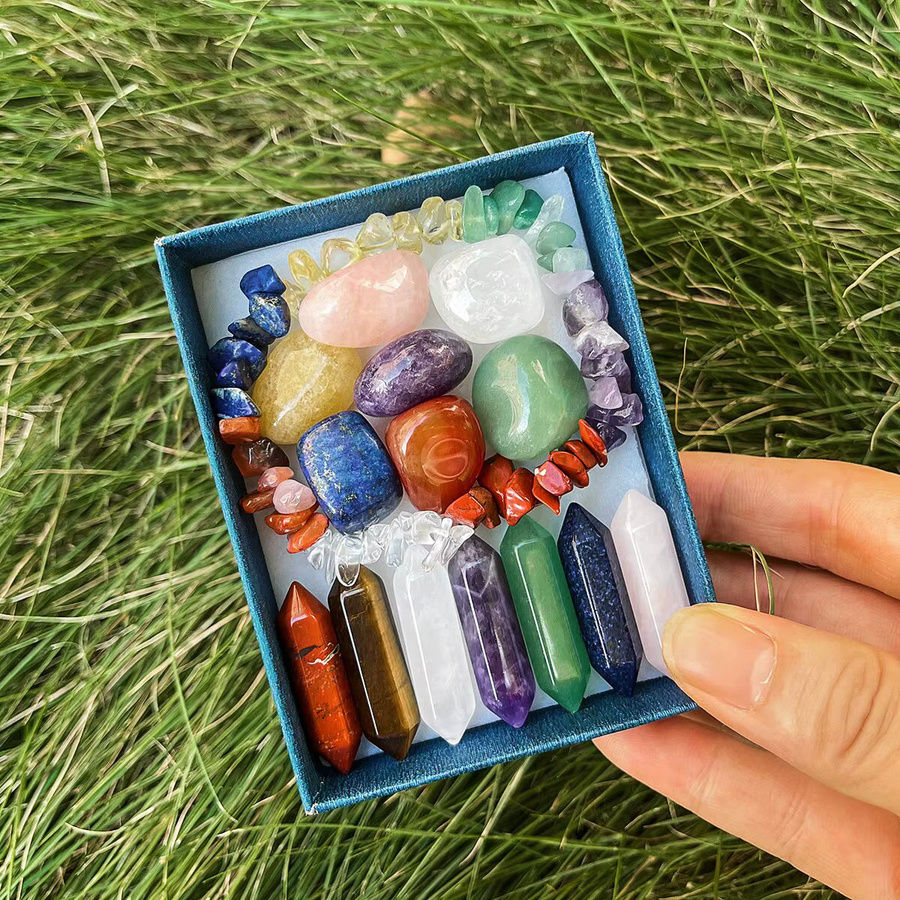 Naturstein-Heilkristall-Schmuck-DIY-Geschenkbox-Set, Unisex - Bild 3