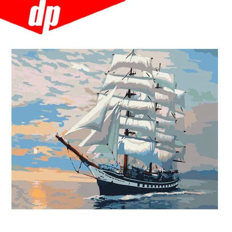 FIYO Diamond Painting Set Meereslandschaft 5D DIY Kreuzstich mit runden Diamanten, mehrfarbig, B/H: 20 x 30 cm - Bild 1