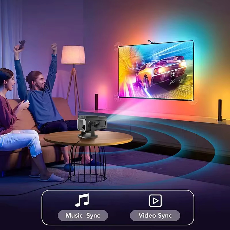 Sucetiho HY320 Mini Projektor mit Android 11, 720P Native Auflösung, 4K Unterstützung, 300 ANSI, Wifi6 und Bluetooth 5.0, 180 Grad drehbar und tragbar - Bild 7