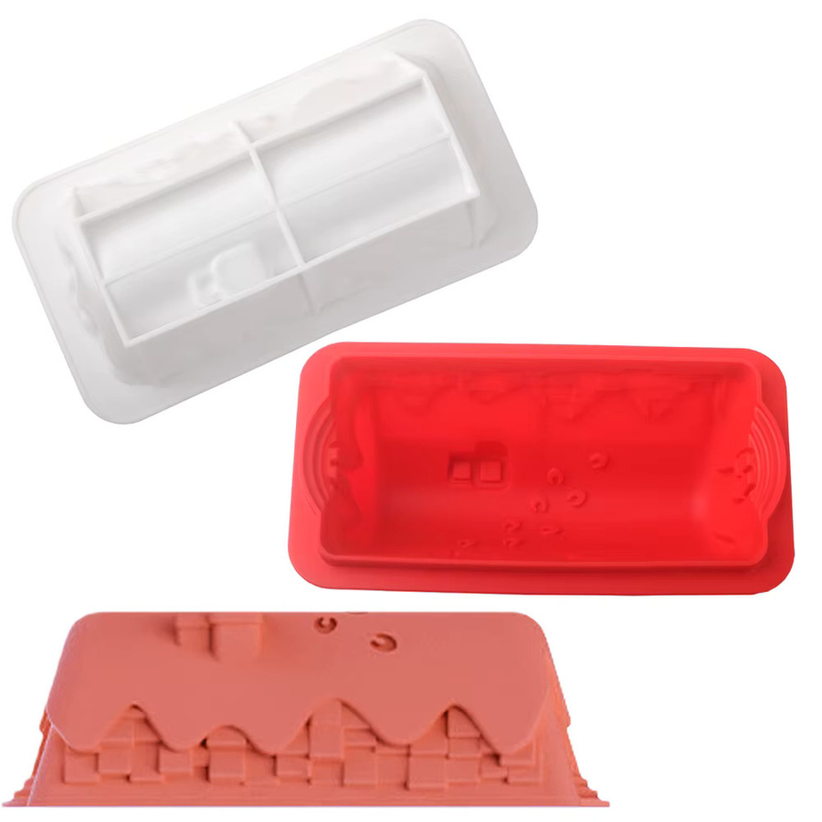 Meibum Silikon Backform Weihnachten Schnee Haus für Mousse und Dessert - Bild 2