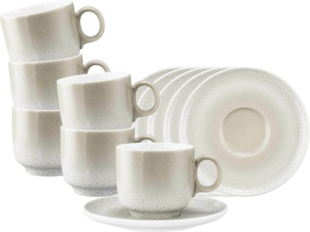 Seltmann Weiden Cappuccinotassen mit Untertassen Sento Home, 6er Set, Weiß, 300 ml - Bild 1